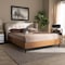 Baxton Studio Catarina Beige Upholstered Walnut Finished Queen Size Platform Bed 159-9575 - alternate 5